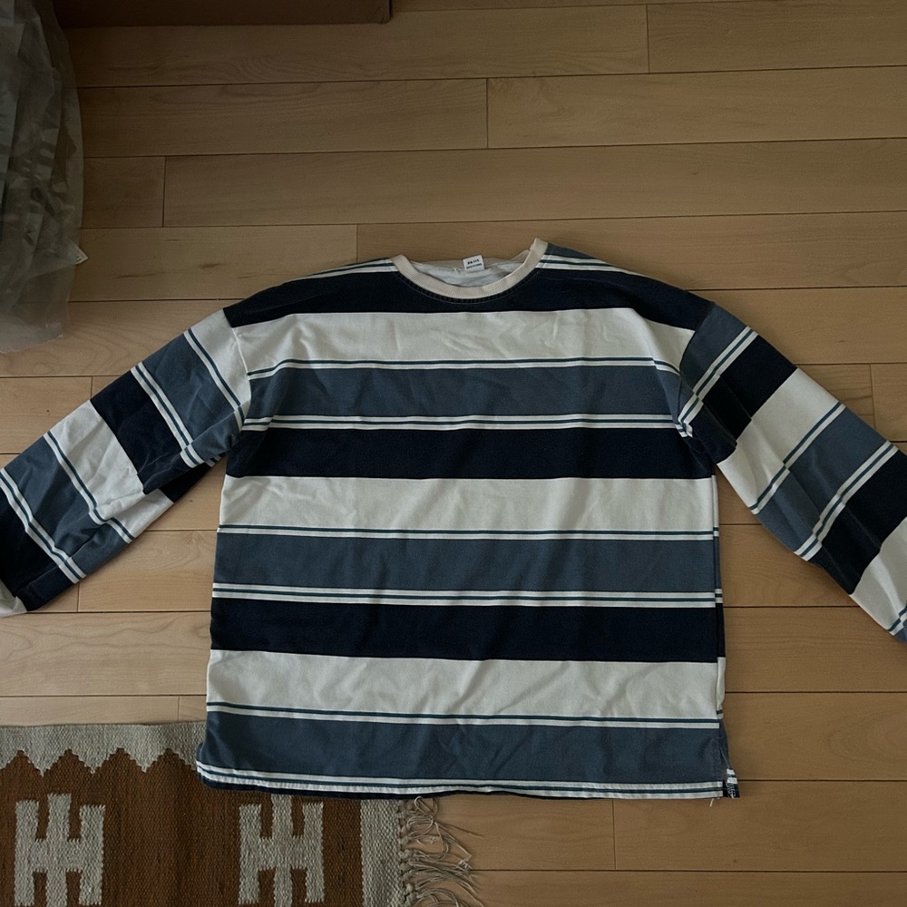 Oversized Blue Striped Shirt